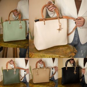 کیف جا دسته طلایی آویزدار